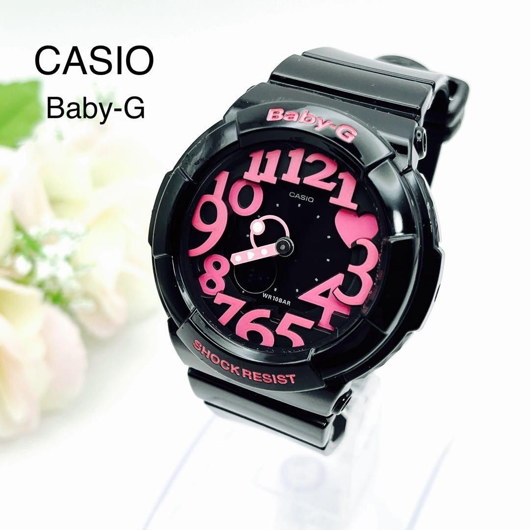 CASIO Baby-G BGA-130 Neon Dial Black Pink Watch
