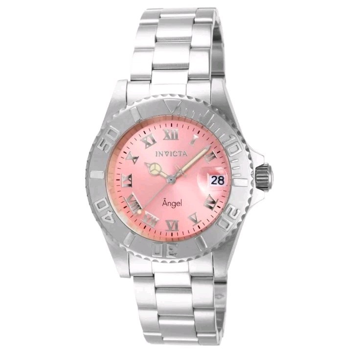 Invicta Angel Swiss Ronda 515 Cal Women’s Watch 40mm SS W/Pink Dial 14360 New!