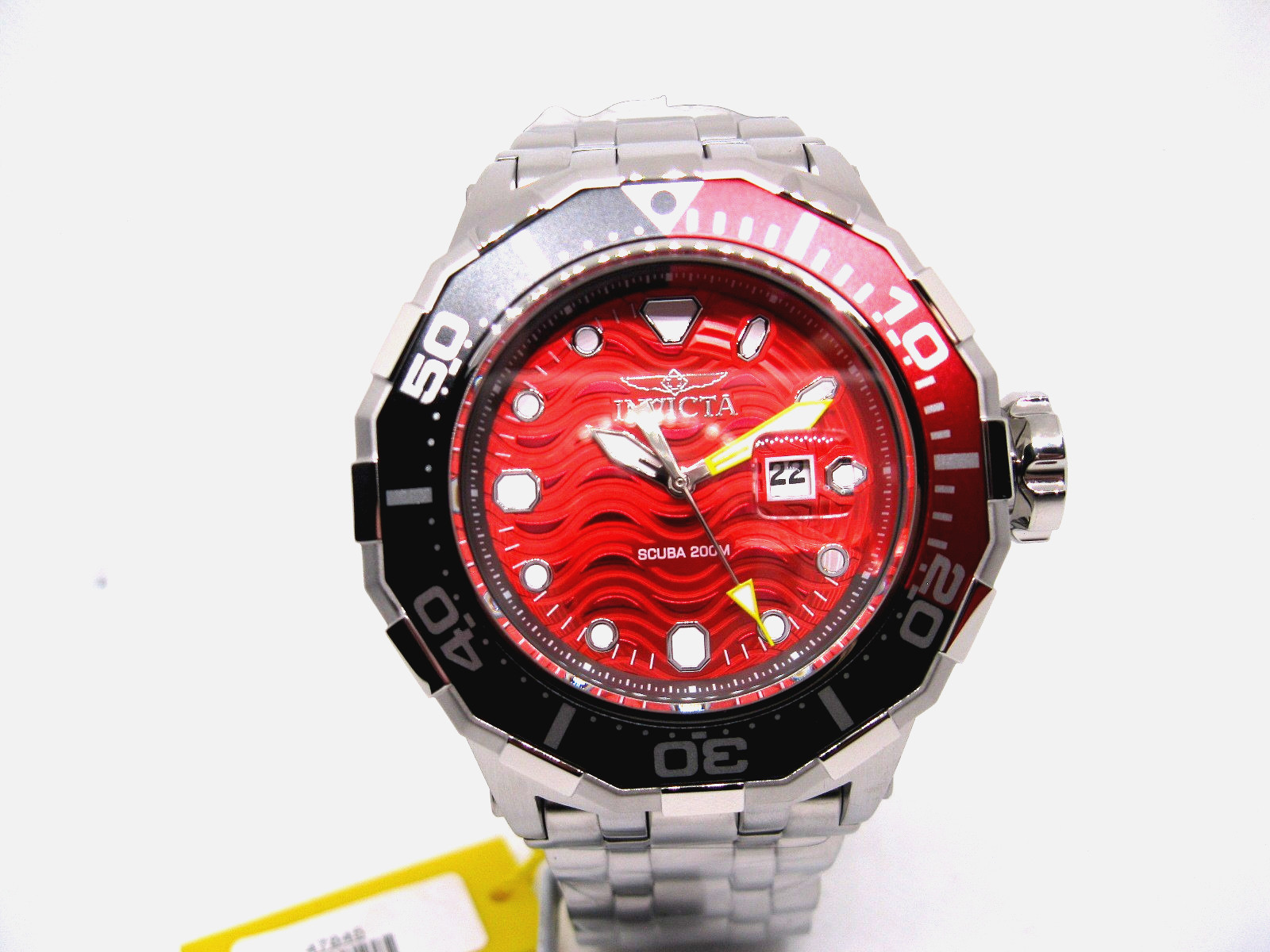 Invicta Pro Diver Scuba WAVE Ember Red 200M Men’s Diver Quartz Watch- 47845