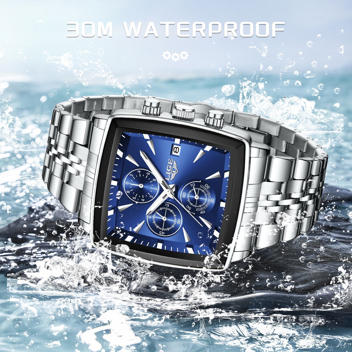 2026 Men Watch Date Multifuntion Chronograph Waterproof Male Business Wristwatch