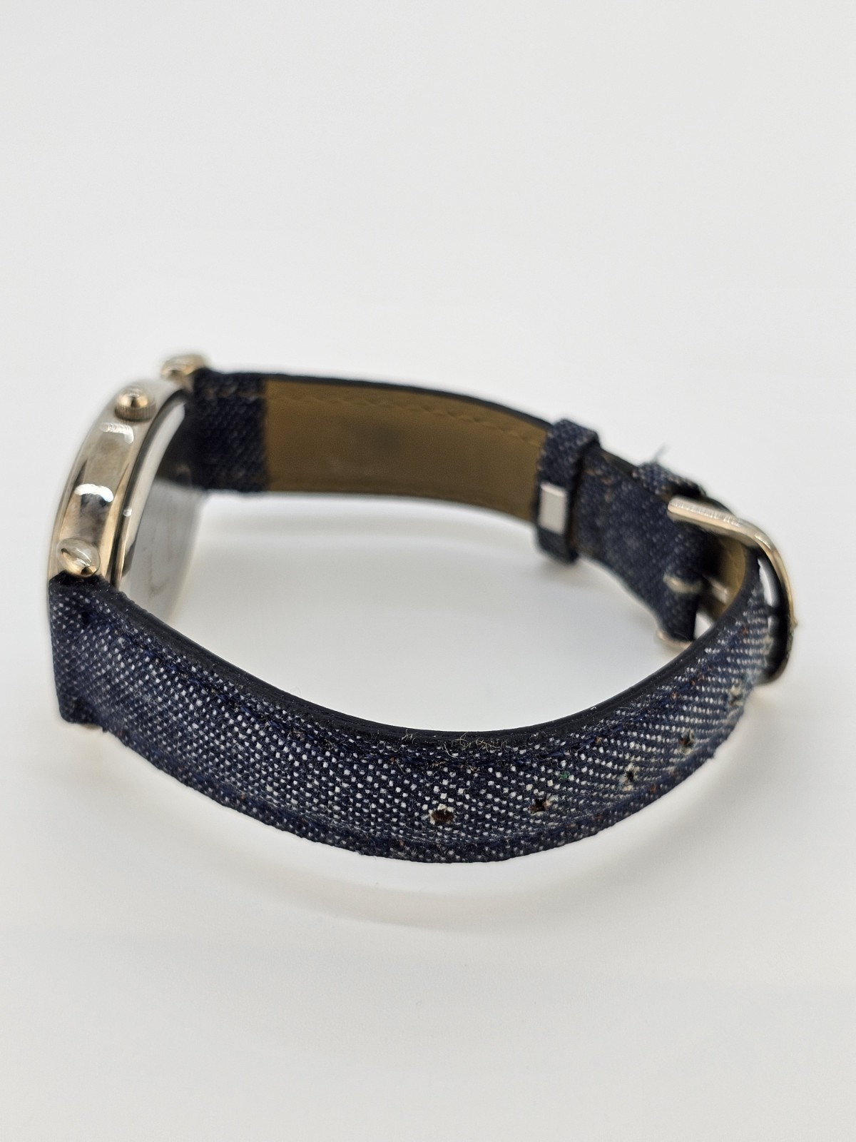 Women’s Watch 25MM Multicolor Dial Dark Blue Denim Leather Bands NEW Battery
