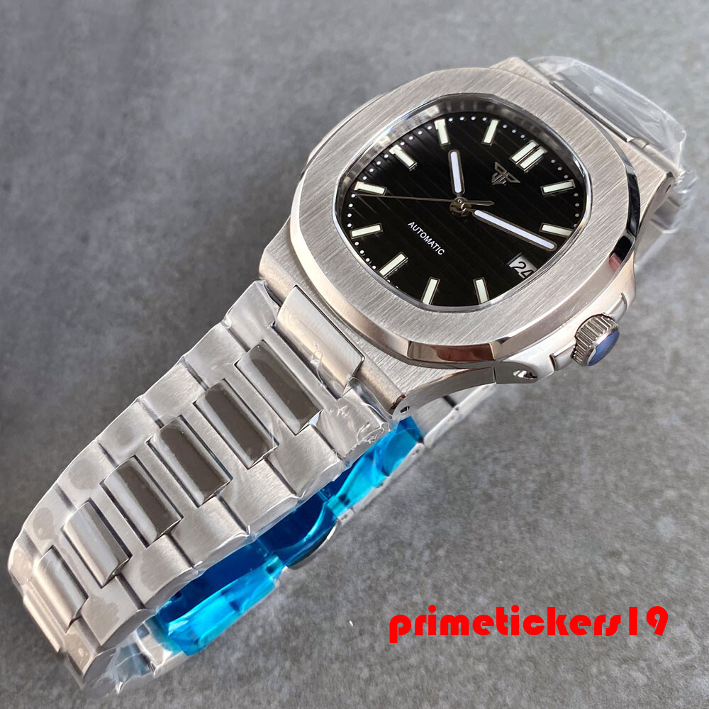 Square 40mm NH35 Sapphire Stainless Steel Brushed Automatic Men’s Watch Luminous