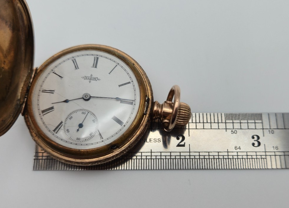 Antique 1889 Elgin 6s Hunter Pocket Watch GF America Case Grade 95 Model 1 RUNS