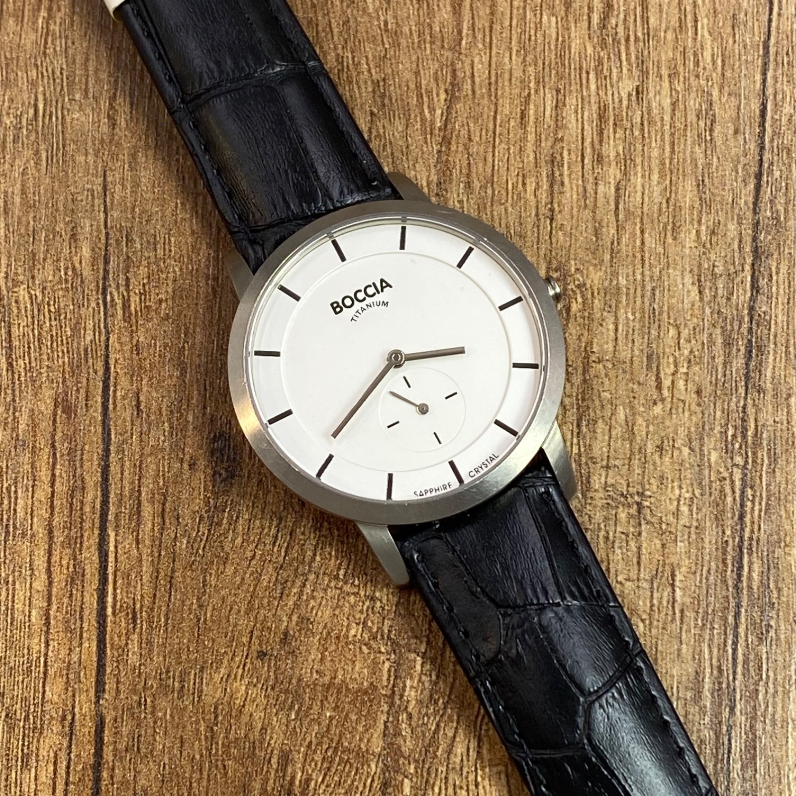 Boccia Titanium 5 Bar quartz Saphire Crystal mens wristwatch