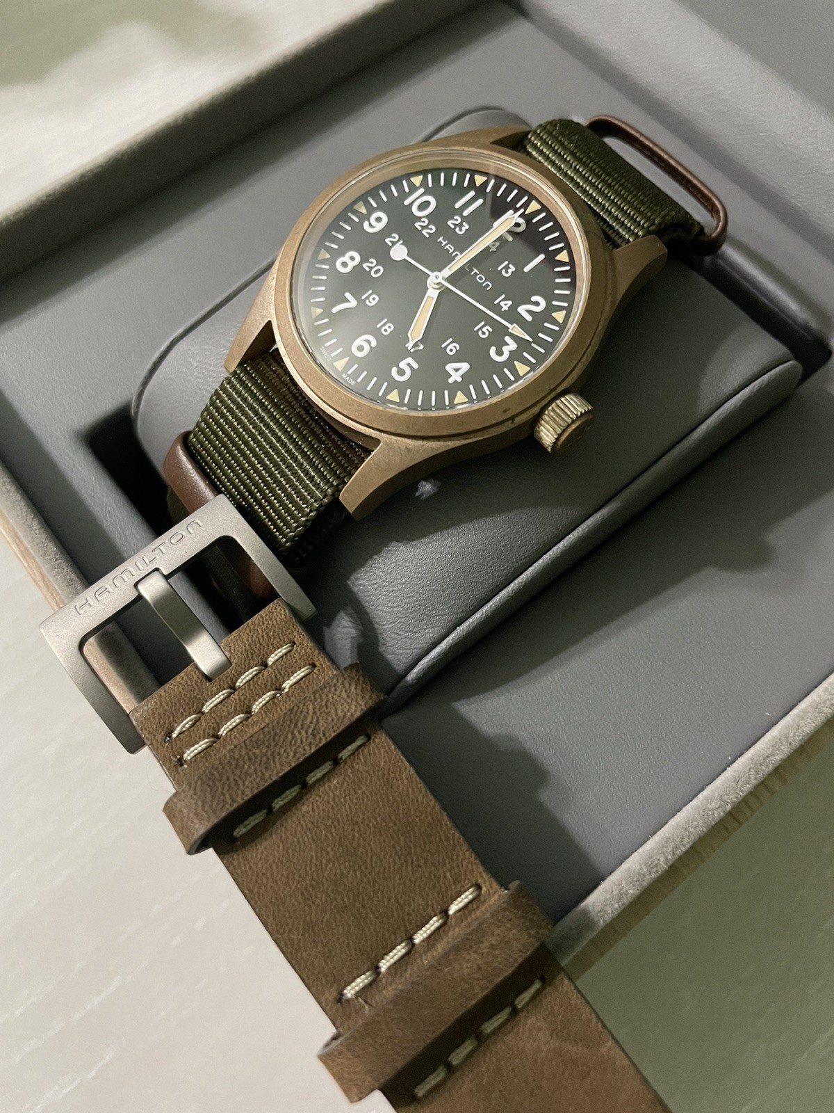 Hamilton Khaki Field Mechanical Bronze – Black Dial – H69459530 Full Set
