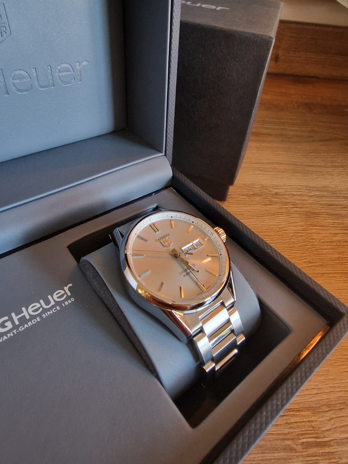 Tag Heuer Carrera Day Date 41mm Silver Dial. WAR201B. VGC