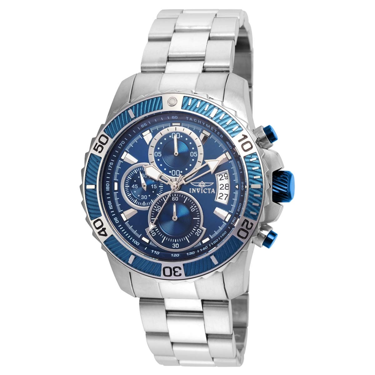 Invicta Men’s Watch Pro Diver Scuba Blue and Silver Tone Dial Bracelet 22413