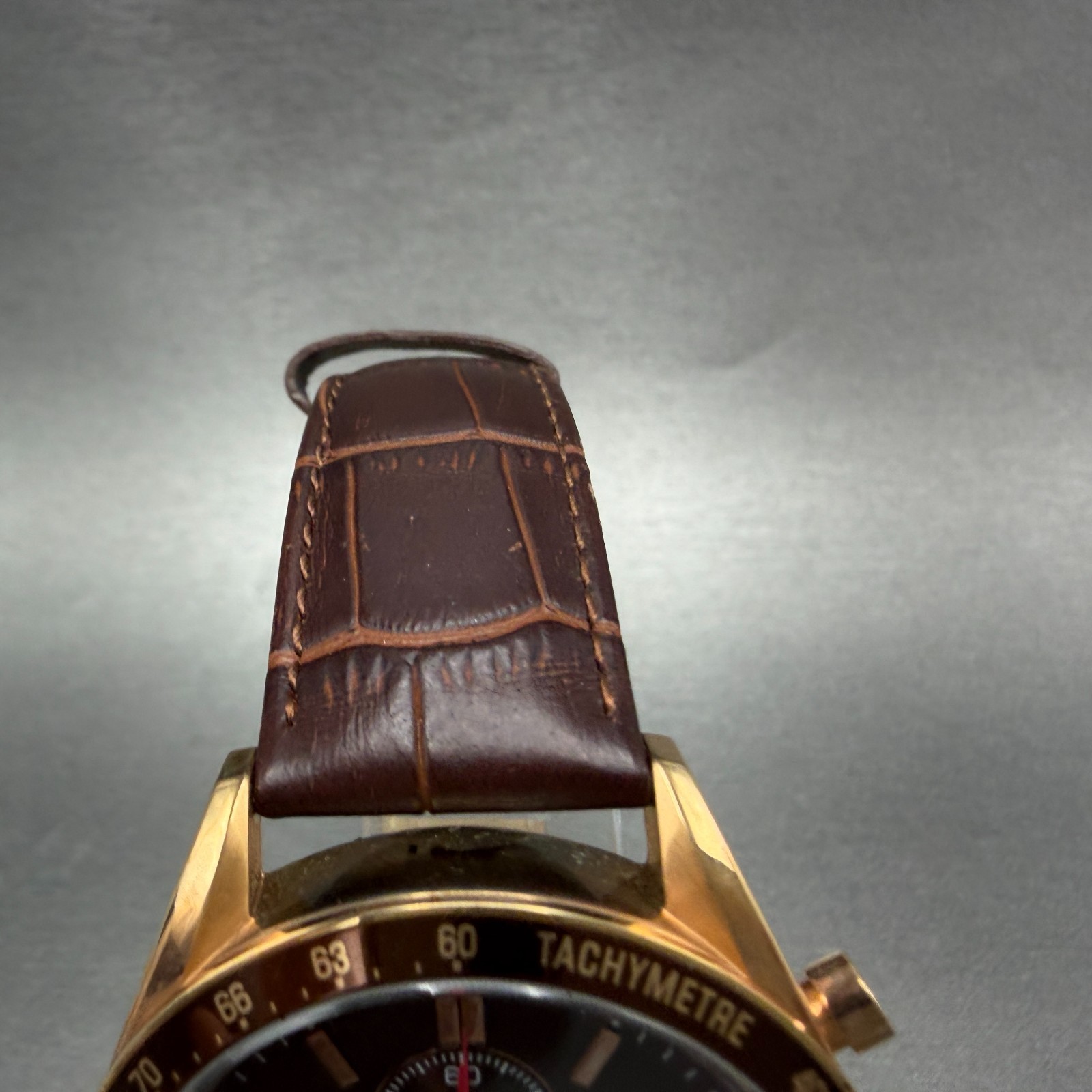 Guionnet Flighttimer Chronograph Watch Men 42mm Brown Dial Rose Gold Date NewBat