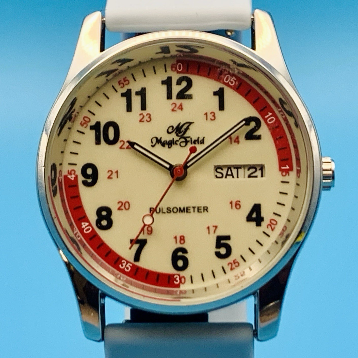 MF MAGIC FIELD PULSOMETER Men’s Women’s Nurse Doctor Field Watch Works New Batt