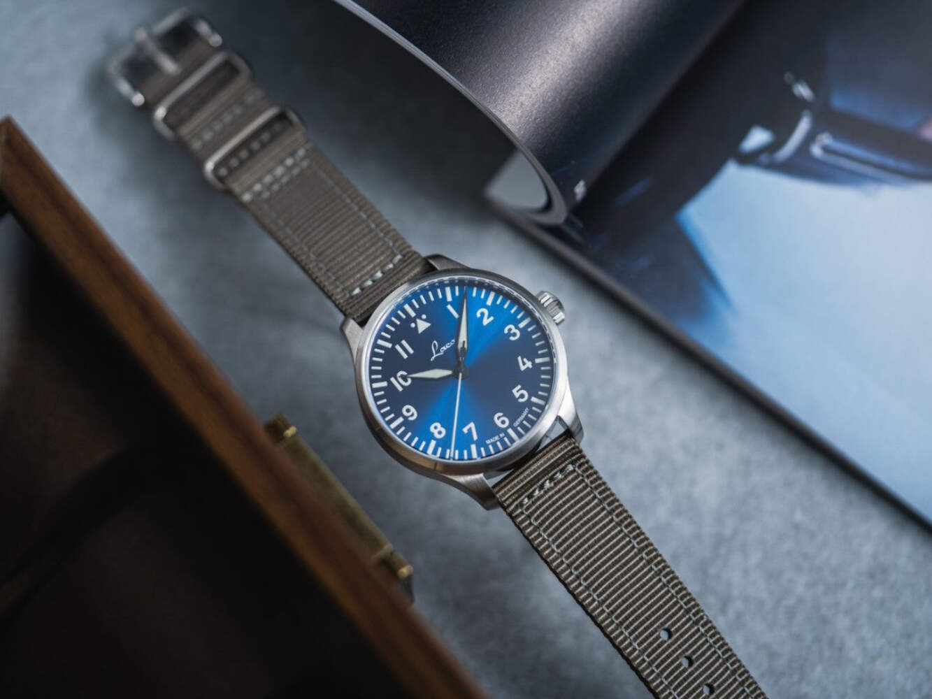 Augsburg Blaue Stunde 39 nylon bracelet | Blue Dial Wristwatch 862102.2
