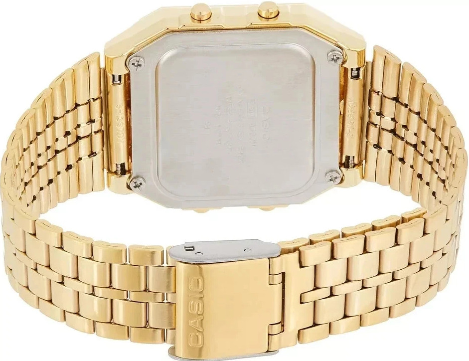 New Casio Unisex Stainless Steel Band Digital Wrist Watch A500WGA-1D World Time