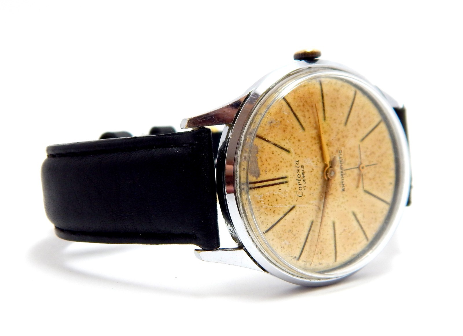 Watch CORTESIA Hand Winding 17 Jewels Case Steel 37mm Circa 1950 Men Working