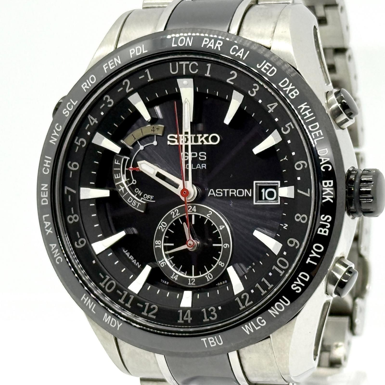 Seiko Astron 7X52-0AF0 SBXA015 Black Solar Radio Men’s Watch Japan 078403