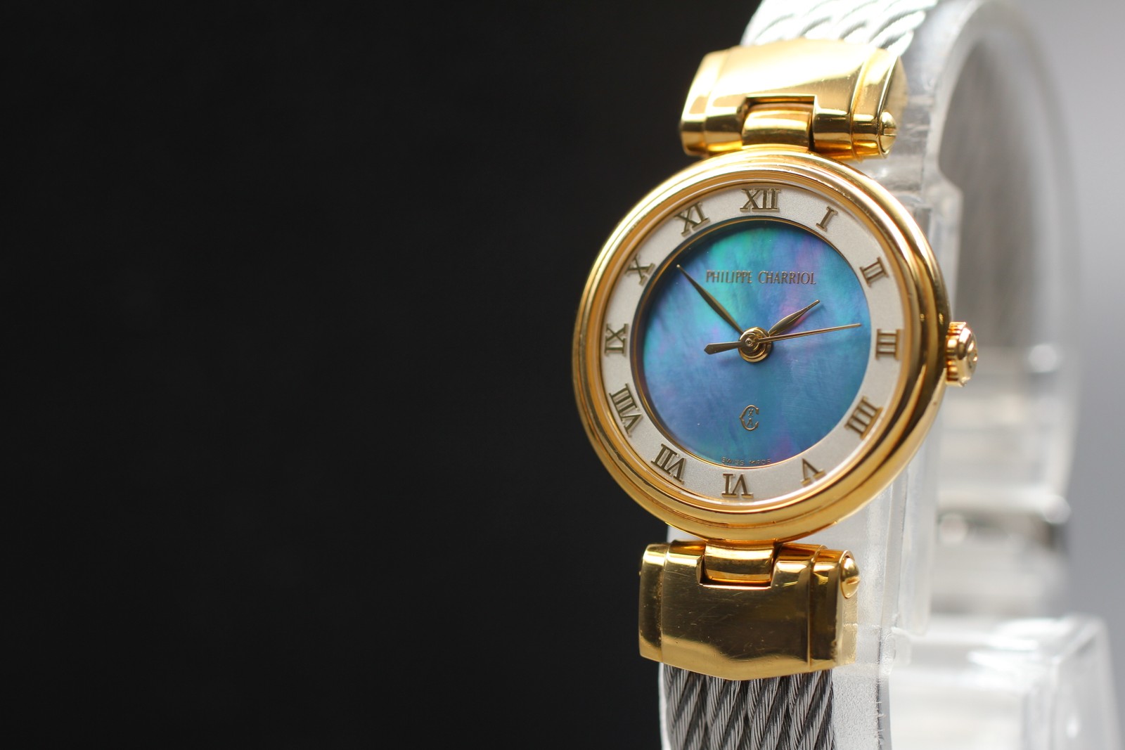 [Near MINT] PHILIPPE CHARRIOL St-Tropez 22mm Blue White Dial Qz Women’s Watch