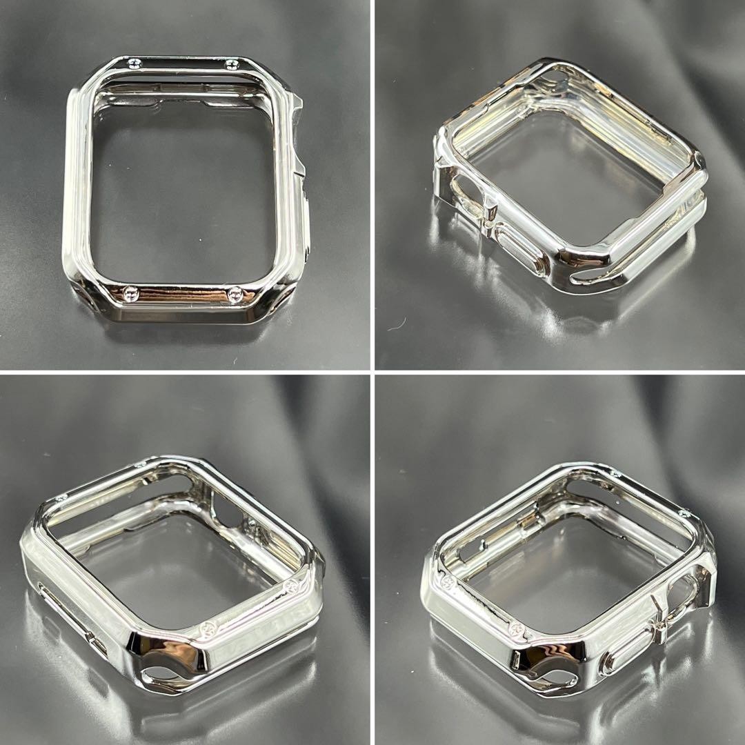 Apple Watch TPU Chrome Case Genuine Leather Belt Set