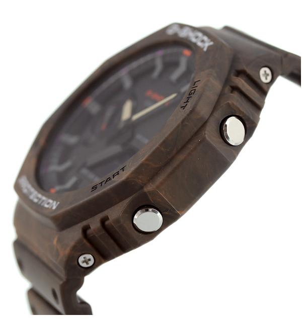 Casio G-Shock GA-2100FR-5ADR Brown Marble Analog Digital Watch 200M Carbon Core