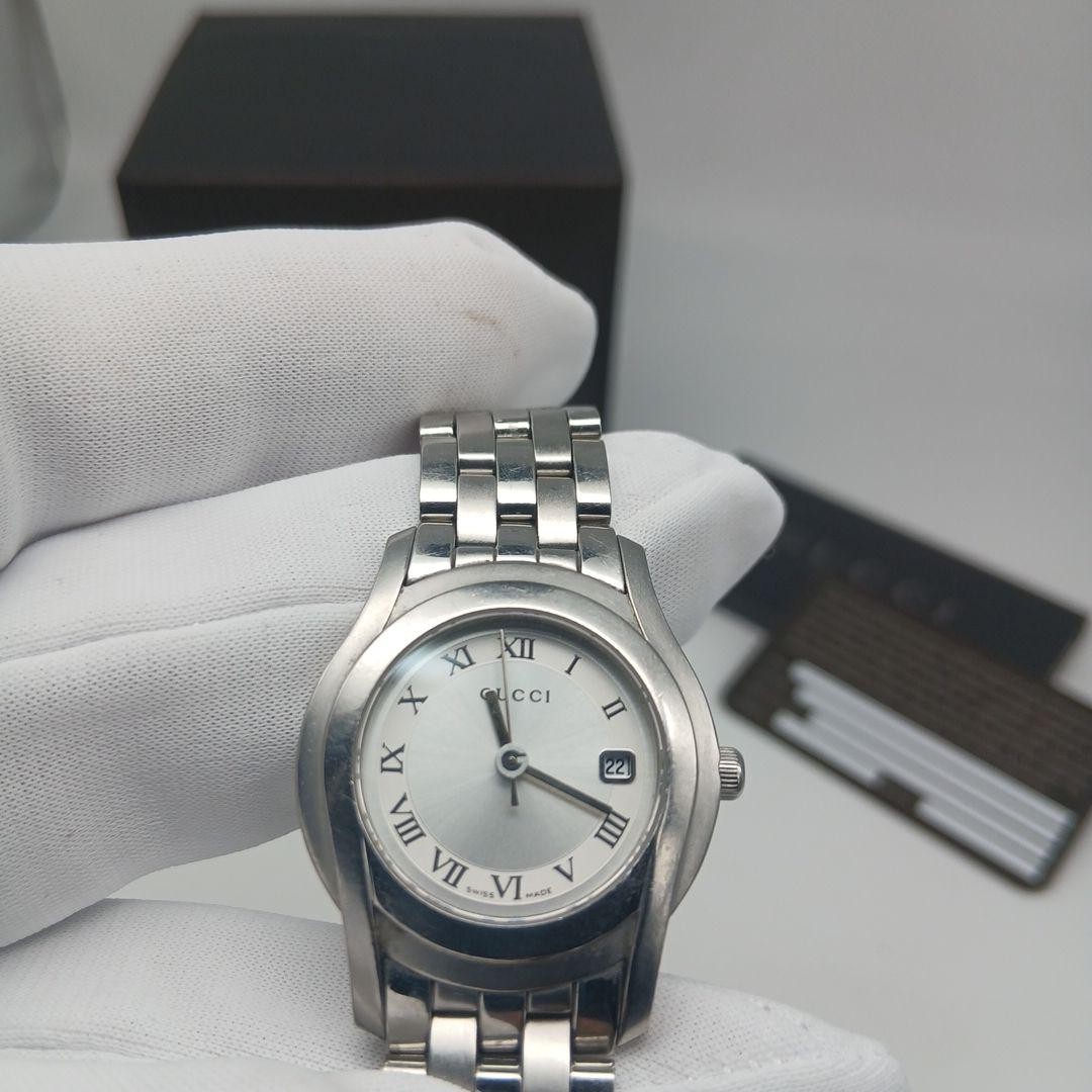 Gucci 5500L G-Class Ladies Watch Silver Dial Roman Index Date Quartz Auth Japan