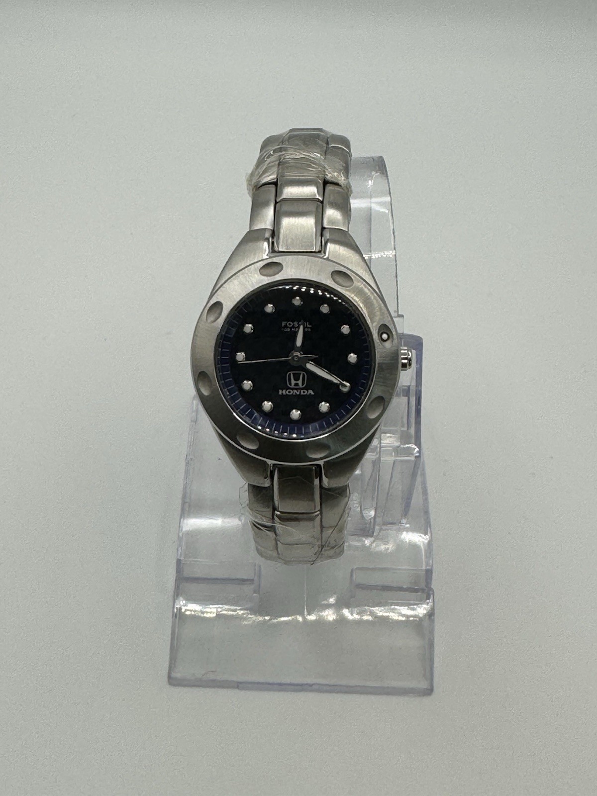 Fossil PR-5099 100M Carbon Fiber Blue Face Rotating Bezel Honda Wrist Watch