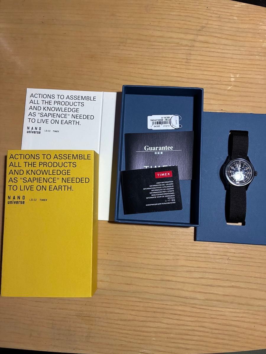 Timex x NANO Universe TW2V47100SW Watch Box Papers