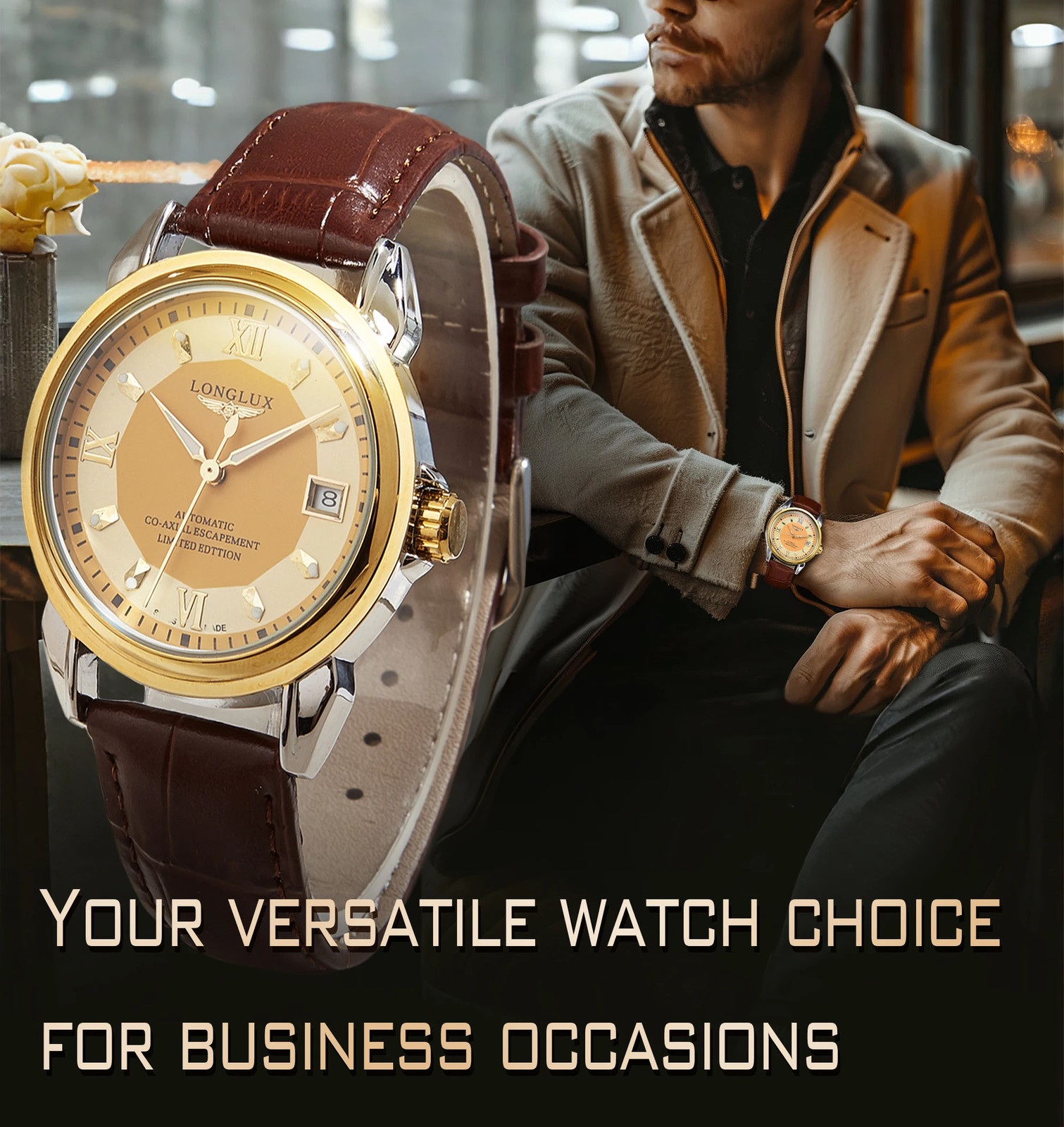 Automatic Man Watch Business Leisure Dating Mechanical Wristwatches Day