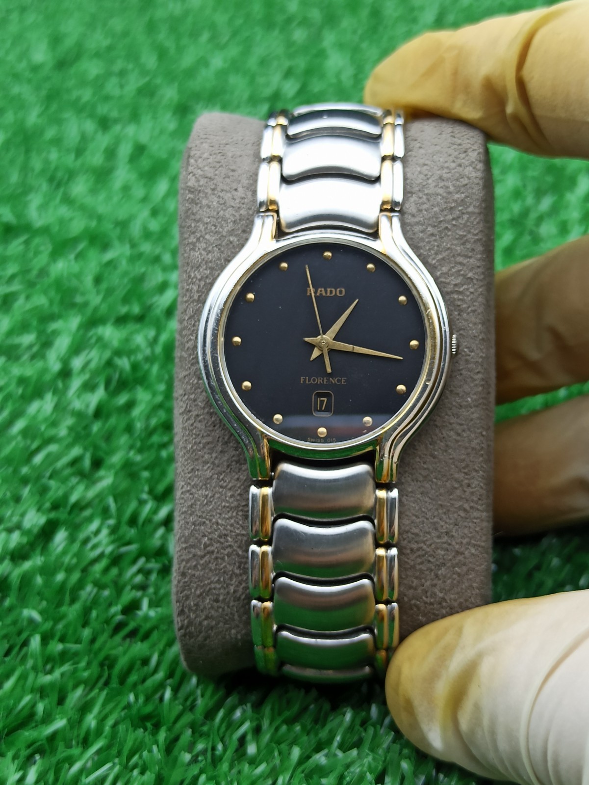 LUXURY RADO FLORENCE CLASSIC WATCH QUARTZ DARK DIAL MEN VINTAGE 80s SWISS MADE