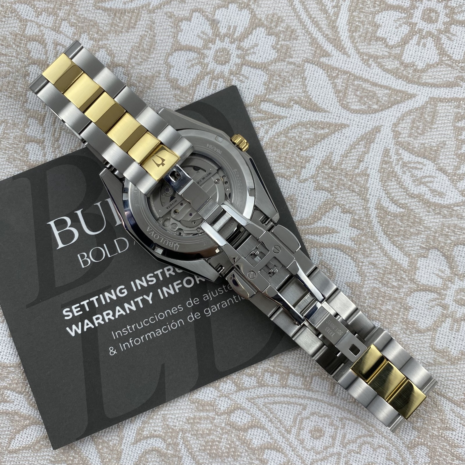Bulova Surveyor 98A284 Silver-Gold Dial Two-Tone Stainless Automatic Men’s Watch