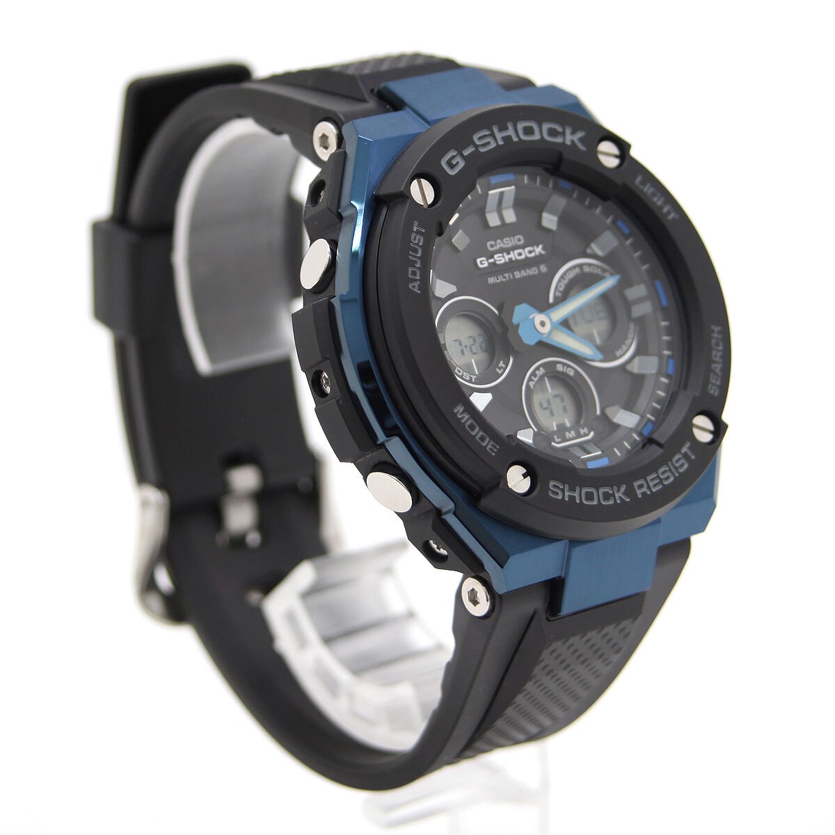 Used CASIO G SHOCK G STEEL GST W300G 1A2JF Radio Solar Black Blue Men s Watch G