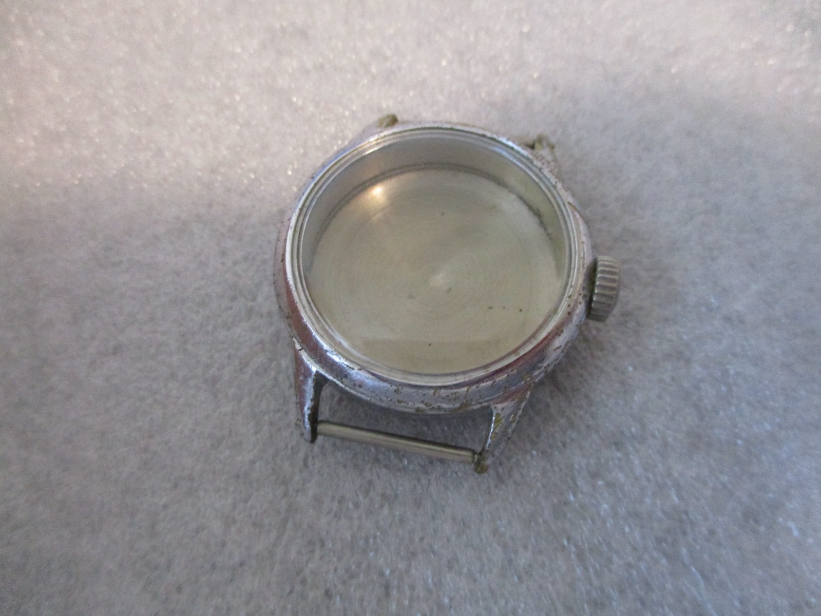 WWII WALTHAM FSSC-88-W-800 US NAVY WATCH CASE (CASE W/DUST COVER+CROWN ONLY) WW2