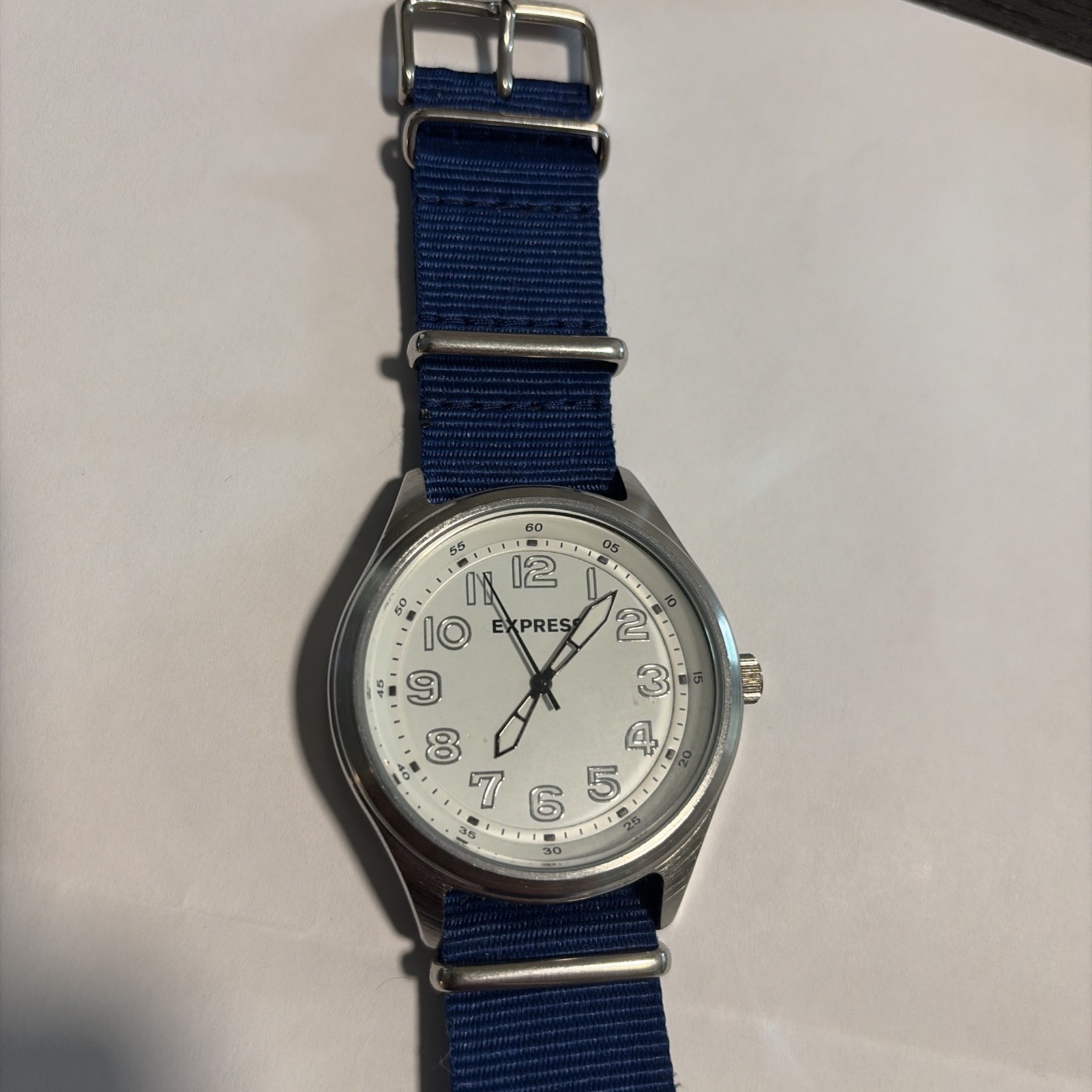 Stylish unisex Express Cobalt blue watch with fabric band