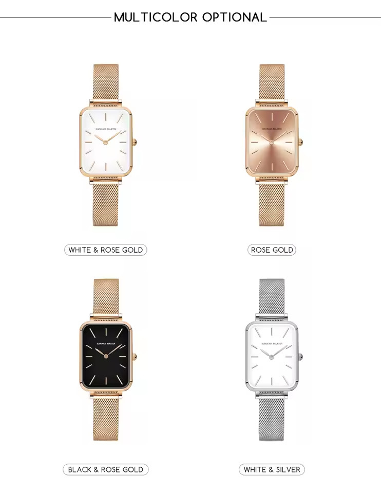 Rectangle Ultrathin Nordic Simple Style Steel Mesh Women’s Quartz Watch