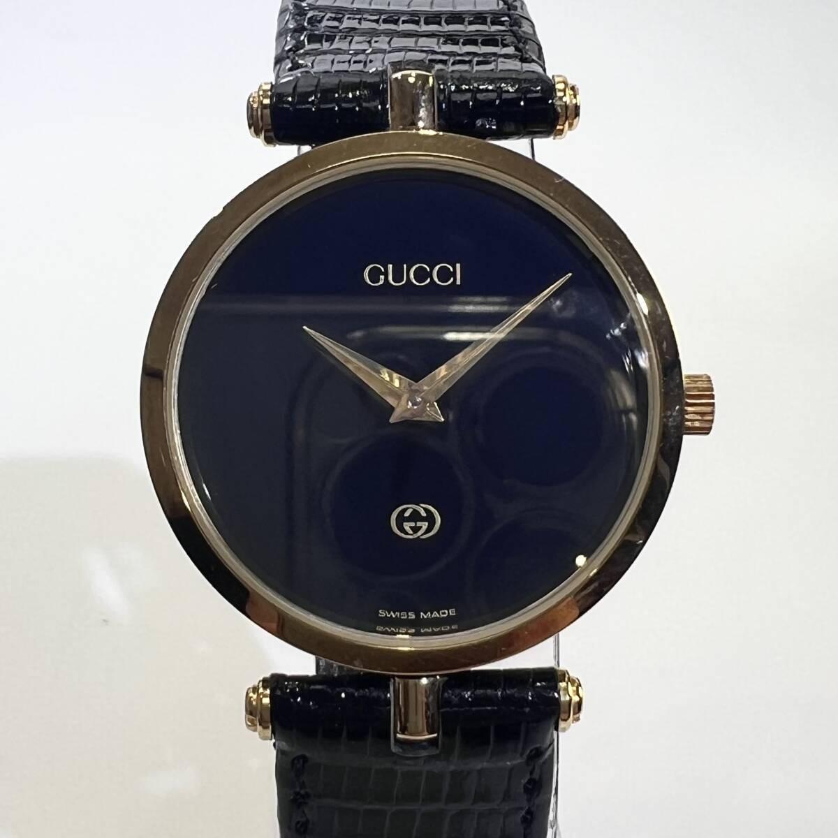GUCCI GUCCI Sherry Line Boys Quartz Black Dial Wristwatch 2000M Gold Black 30mm