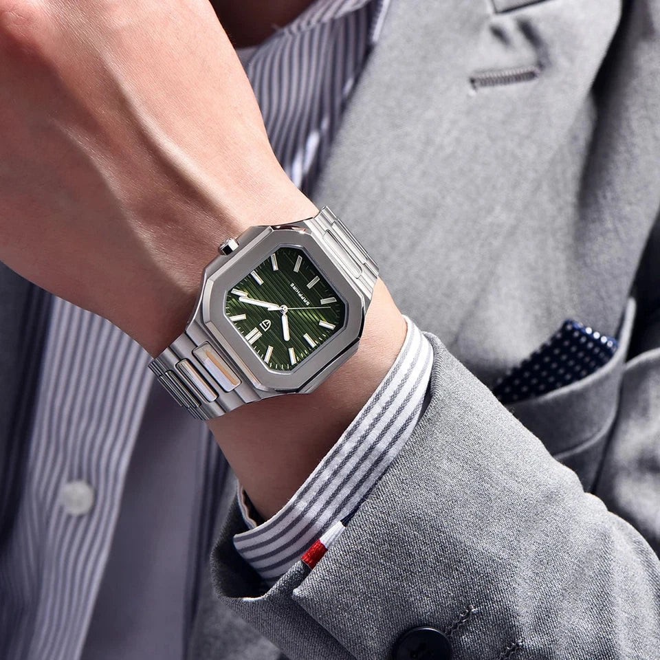 Pagani Design PD-YS019 Silver White Leather Automatic Men’s Watch