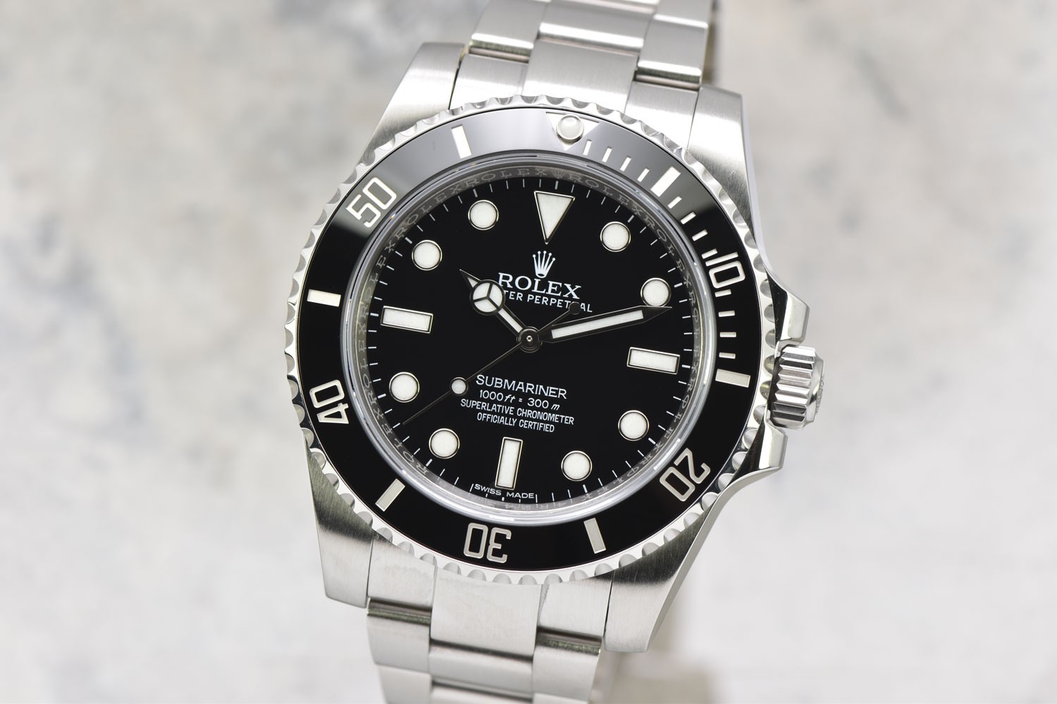 2016 Rolex No Date Ceramic Submariner Black Dial SS Automatic 114060 RSC 06/2026
