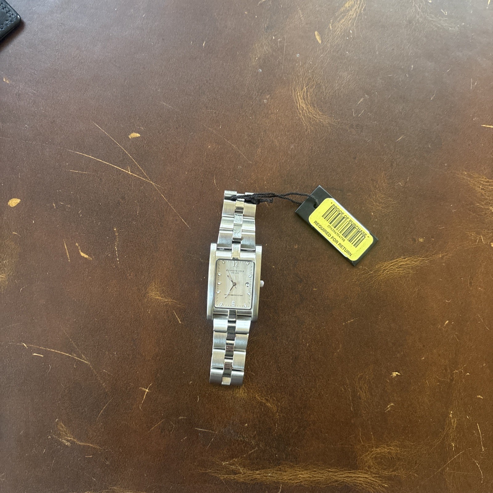 New Kenneth Cole Tank Watch Stainless Steel- Water Resistant 50 M – KC3227