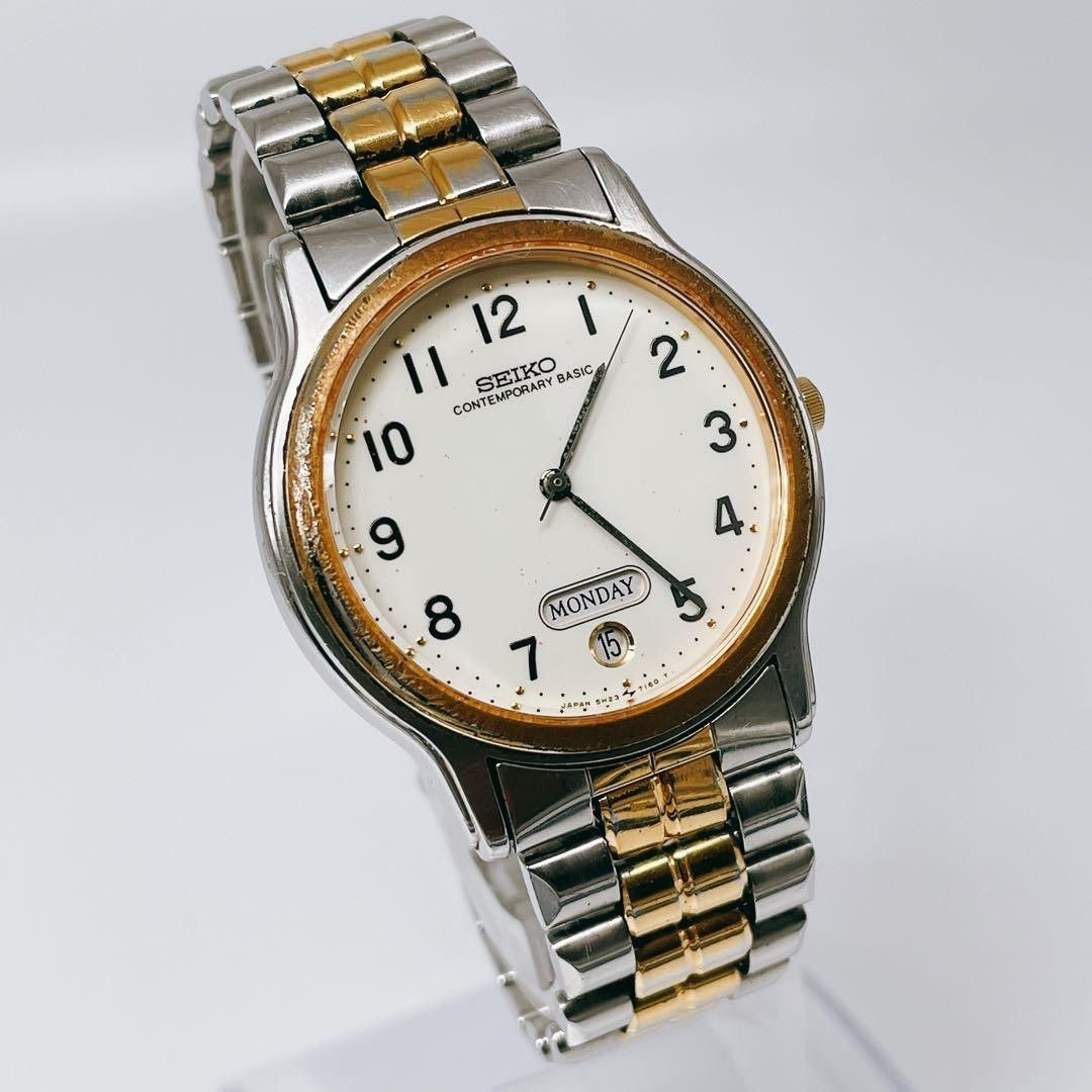 New Battery Running SEIKO Men’s Day Date Vintage 5H23 7080 SEIKO Combination Two