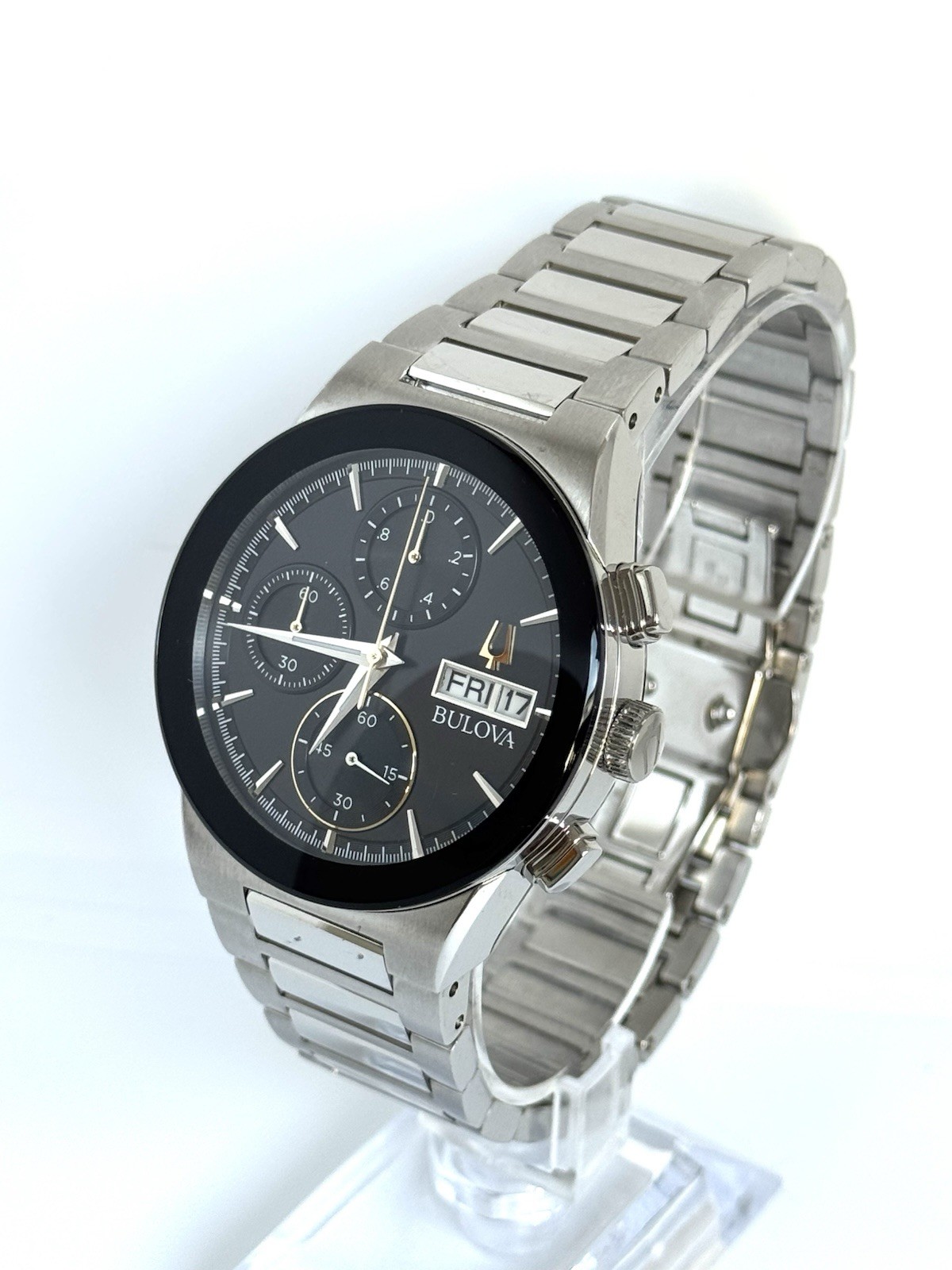 Bulova Millennia Modern Chronograph Black Dial Quartz 96C149 Men’s Watch