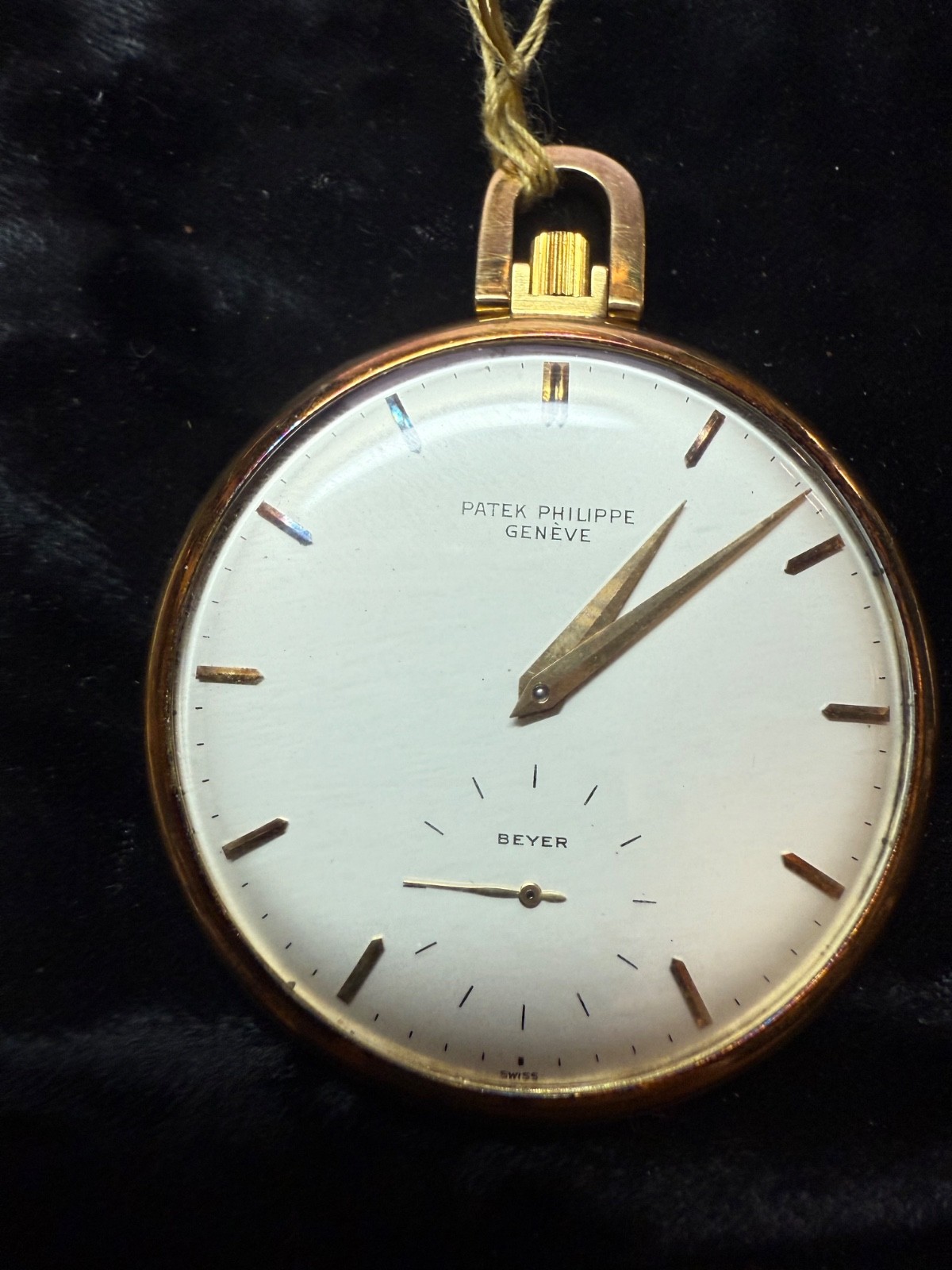 Patek Philippe Model 866 Open Face Pocket Watch 18k YG 47mm White Stick Dial BOX