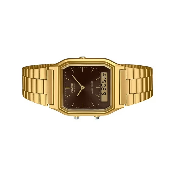 Casio Vintage Analog Digital Brown Dial Casual Quartz Unisex Watch AQ-230GA-5A