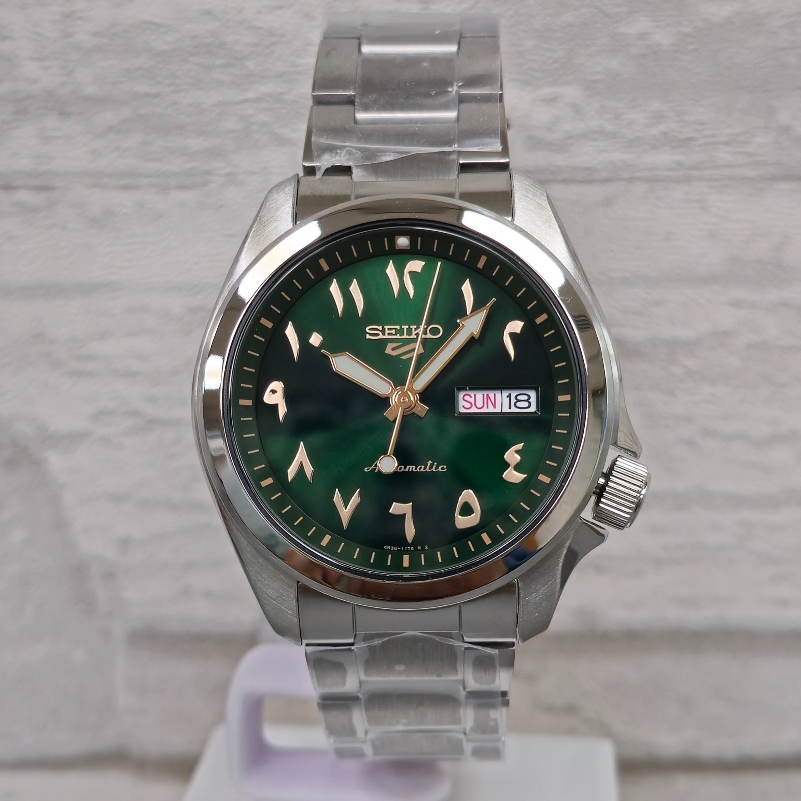 Seiko 5 Rare Automatic Green Arabic Dial SRPH49K1 Stainless Steel Men’s Watch