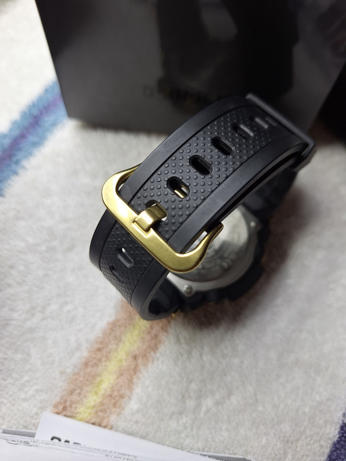 Casio G-SHOCK GST-B100 Bluetooth 200m Black Dial Gold Case Resin Strap Box