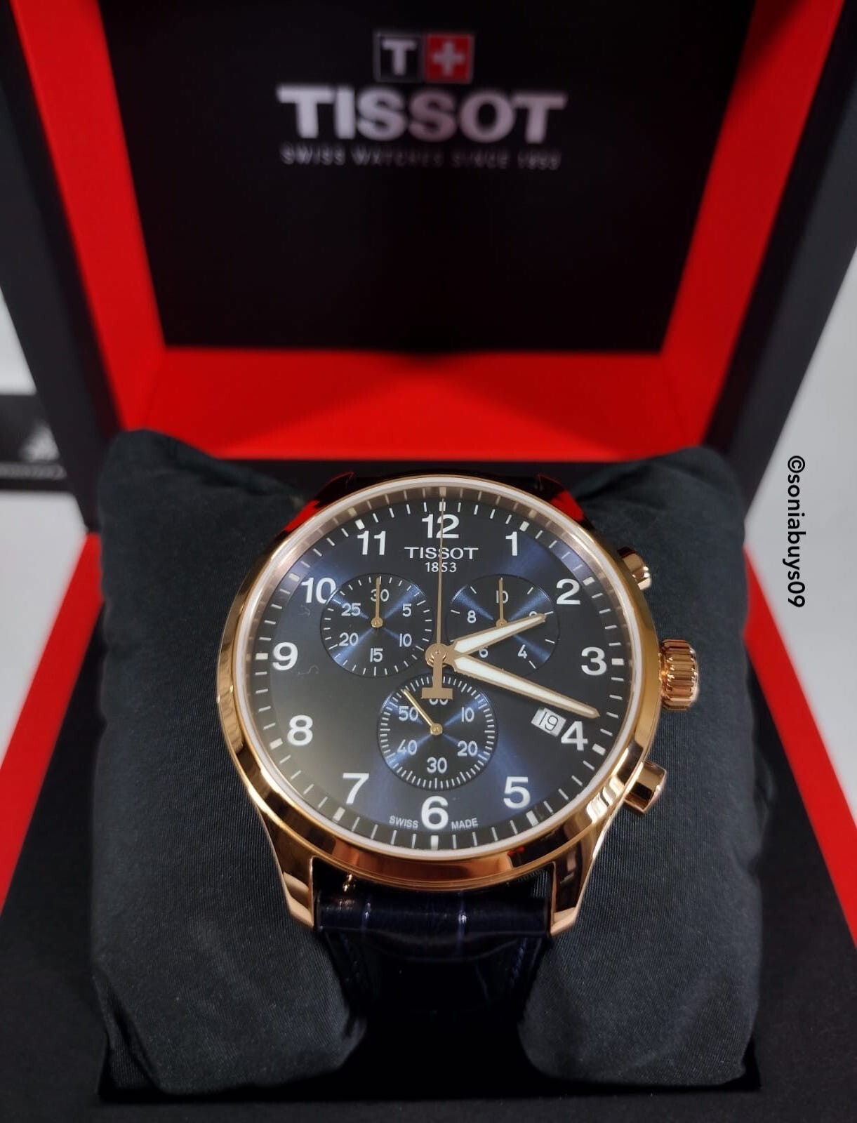 Tissot Chrono XL Classic Men’s Watch, Blue/Rose Gold