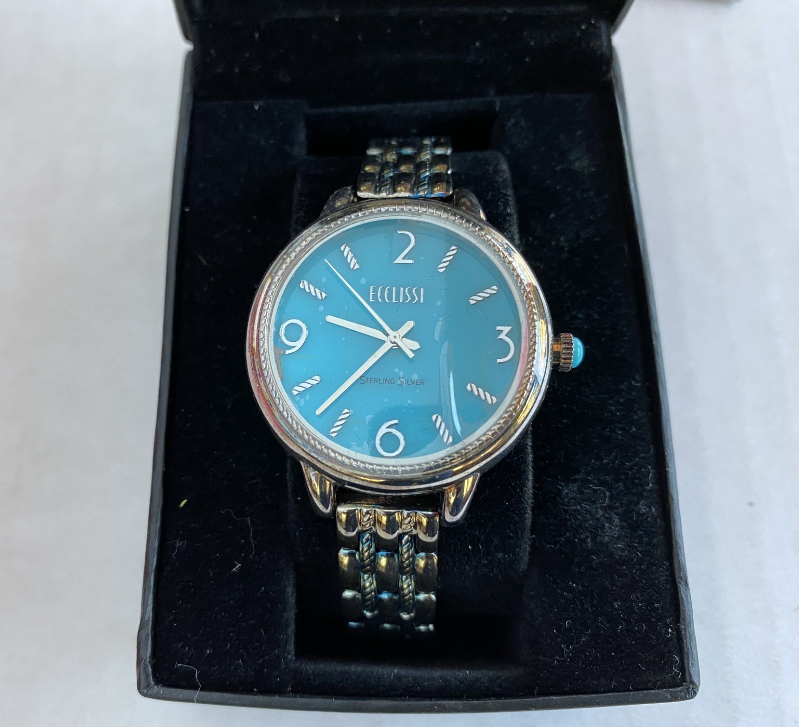 Ecclissi Sterling Silver Wristwatch – 74g – Blue Dial – Model 33820
