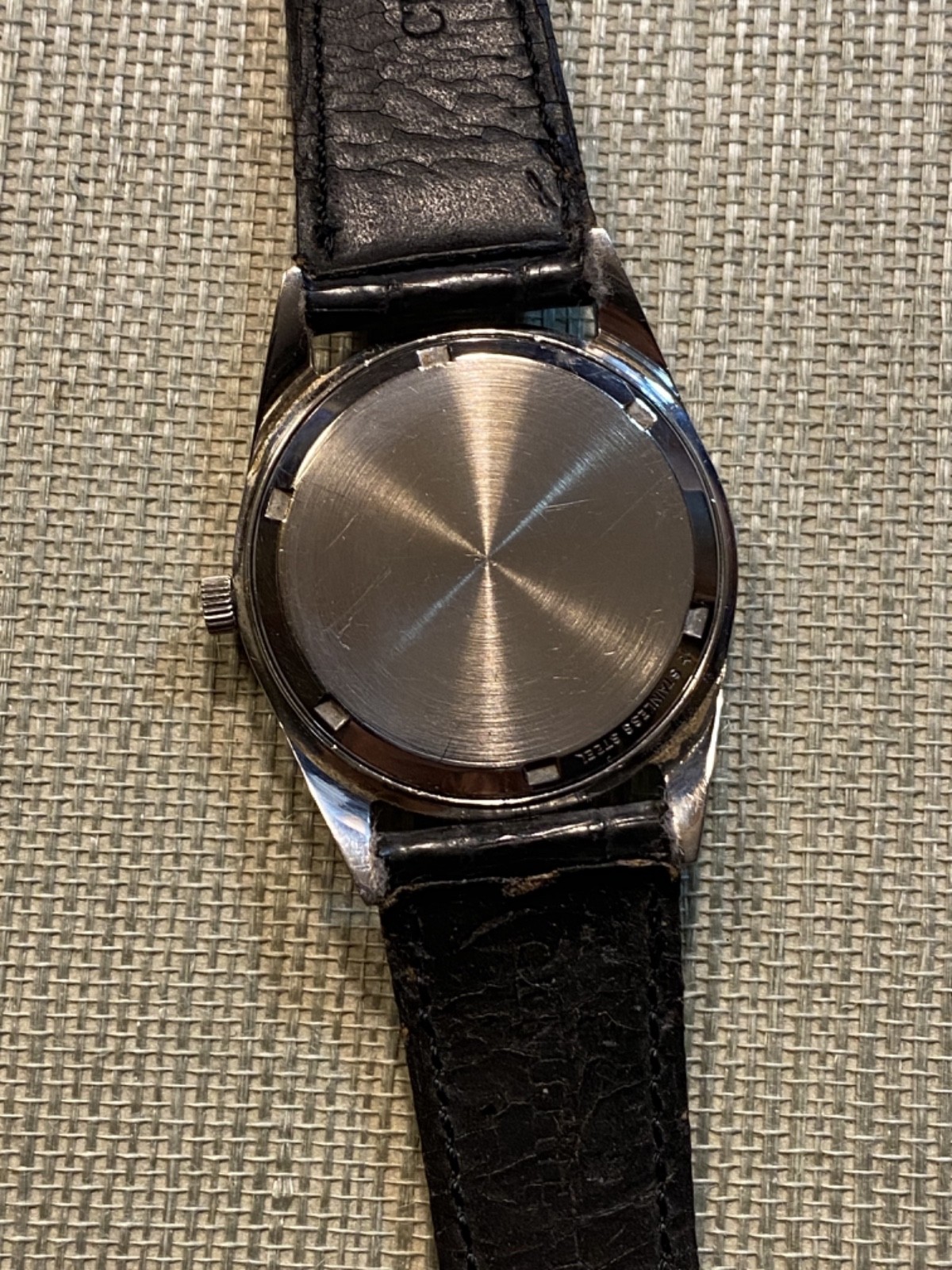 RARE ALL S. S. Wittnauer w/Enamel Bezel, 24Hr Guilloche Dial Watch; Runs well!