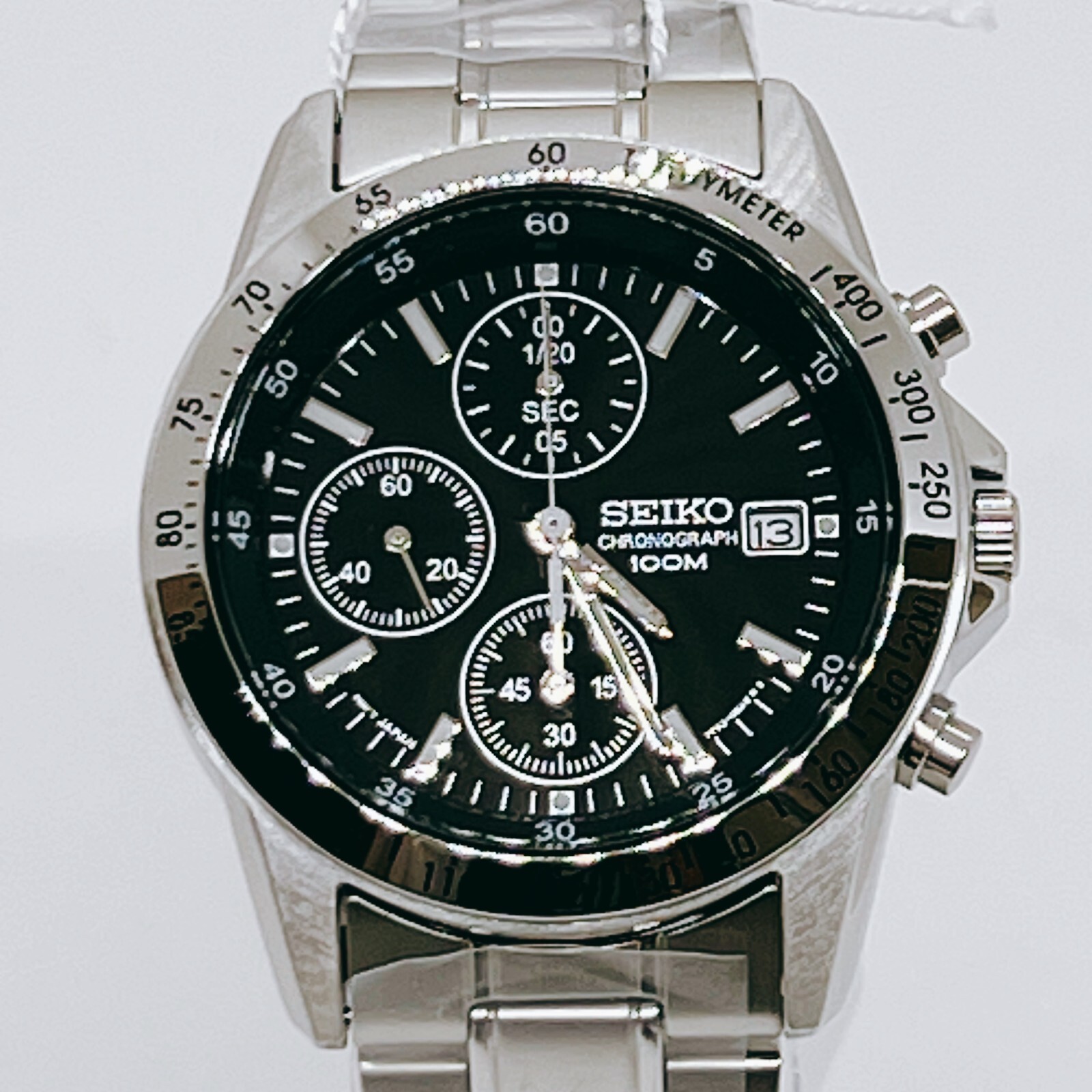 SEIKO SND367PC Men’s Watch Quartz Chronograph Dial Black Silver SND367P1 SND367