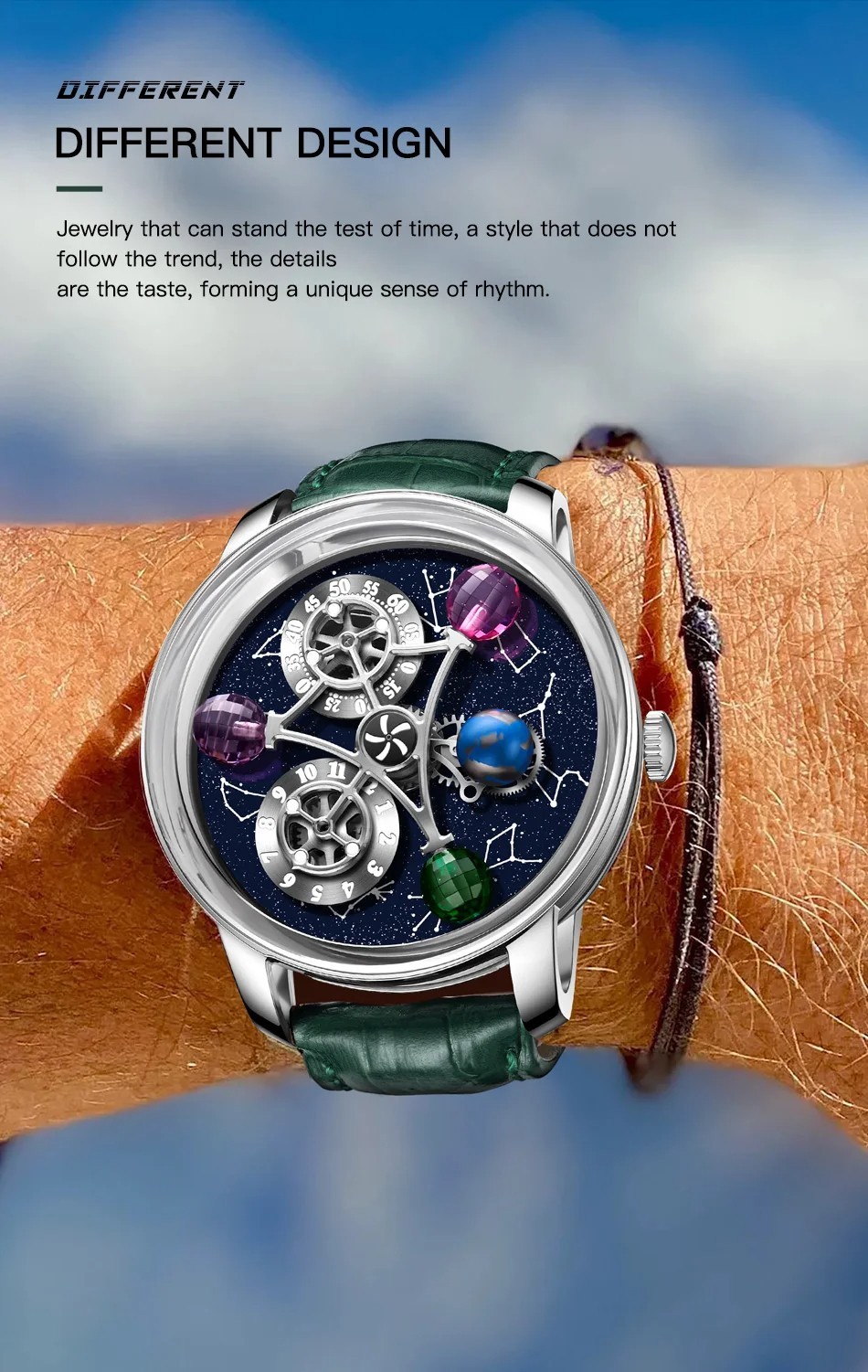 Jacob PINDU Constellation Star Mechanical Celestial Tourbillon Rotating Roulette