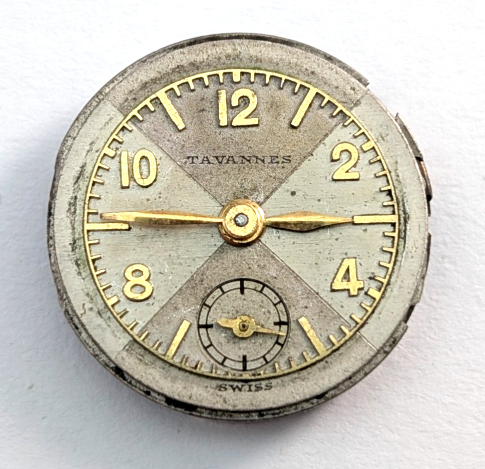 Vintage TAVANNES 15 Jewels Petite Ladies 17mm Swiss Watch Movement PARTS REPAIR