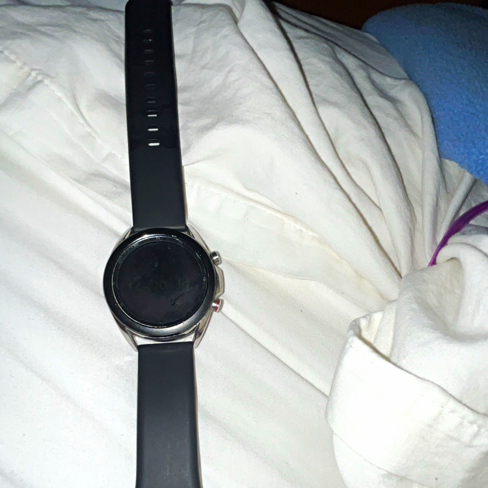 Samsung Galaxy Watch3 SmartWatch Black Band Silver Case Black