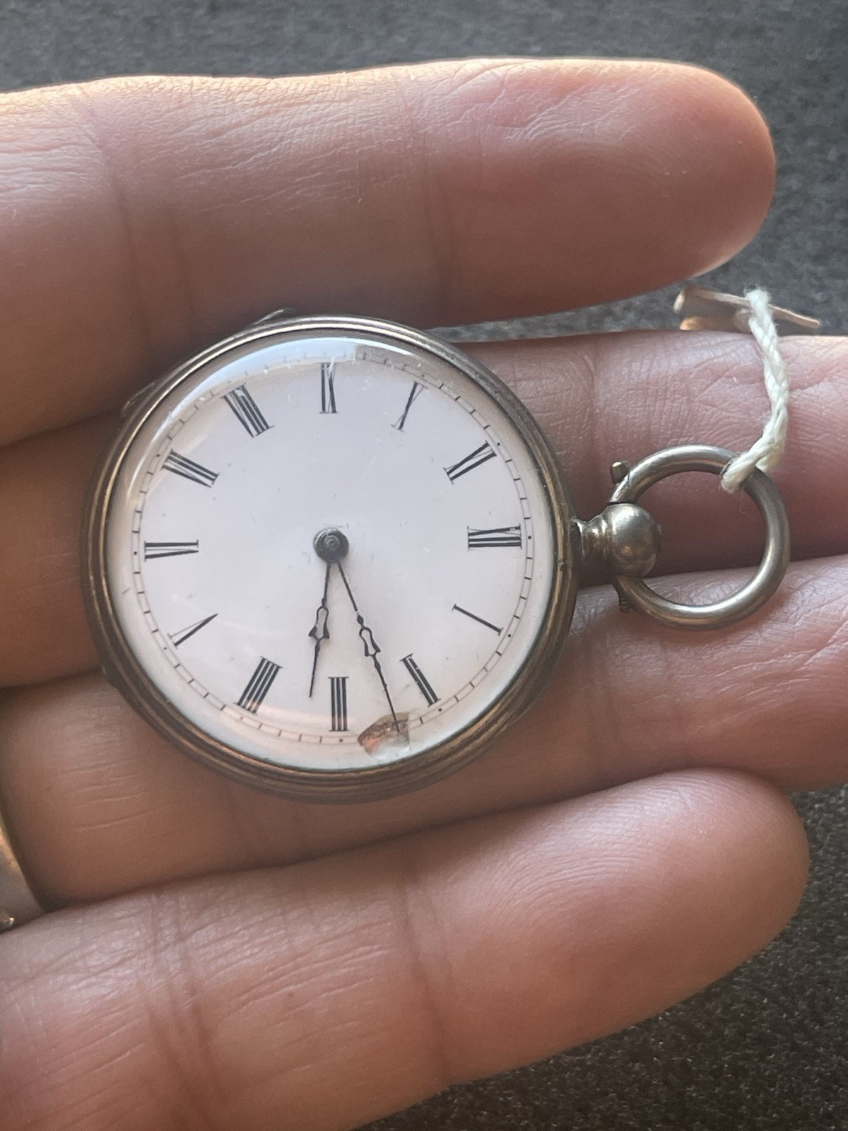 Antique Swiss Cylinder 4J Key Wind Pocket Watch 38mm Ornate Floral Case TM2290