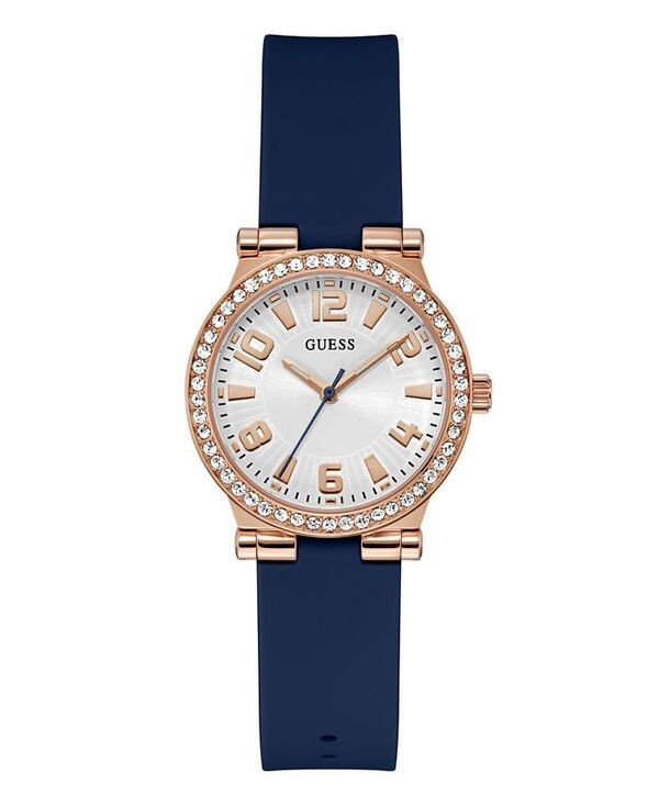 GUESS Womens Analog Blue Silicone Watch 32mm Blue