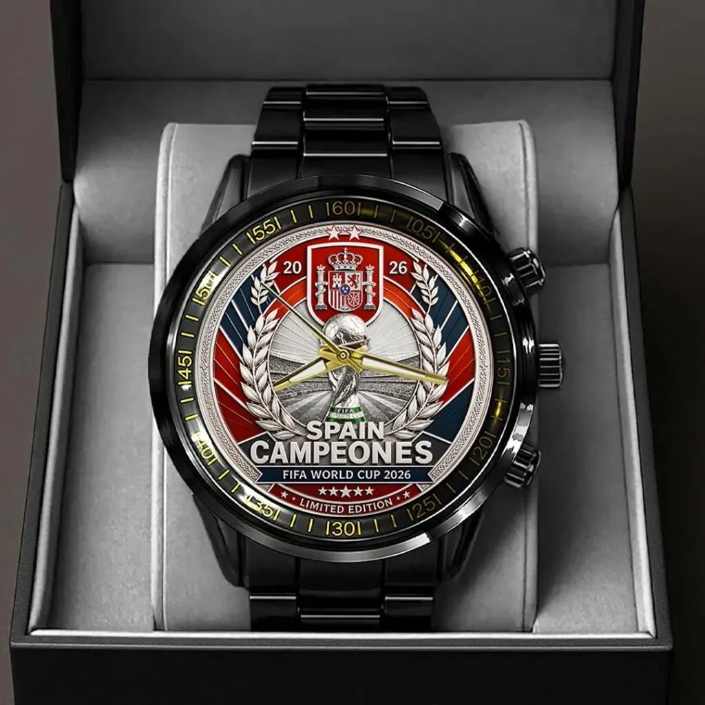 Spain 2026 Champions Black Stainless Steel Watch –798